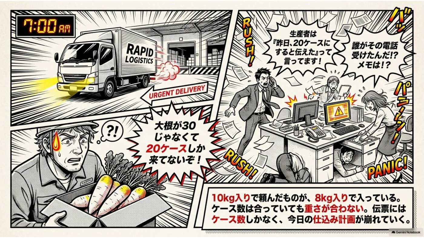 マンガ「FAXの束から、記録を作り直したことはありませんか」 2コマ目