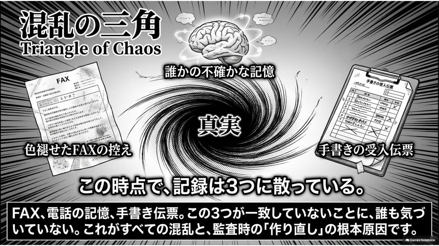 マンガ「FAXの束から、記録を作り直したことはありませんか」 5コマ目